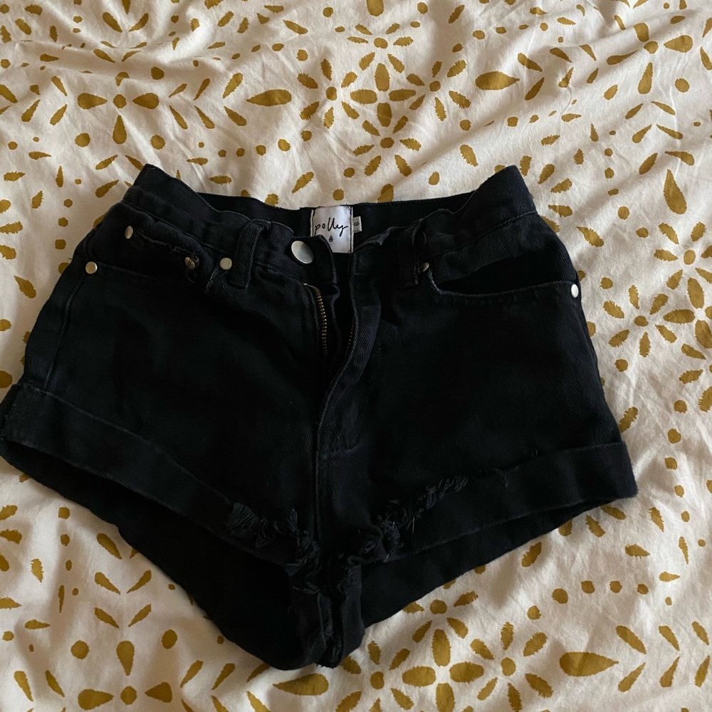 black shorts